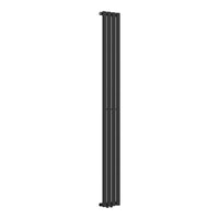 Termosifone Nore ad Acqua Calda Pannello Singolo con Elementi Tubolari 180 x 24 cm Nero [neu.haus]