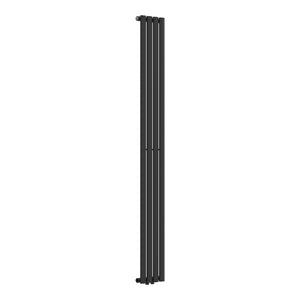 Termosifone Nore ad Acqua Calda Pannello Singolo con Elementi Tubolari 180 x 24 cm Nero [neu.haus]