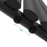 Termosifone Nore ad Acqua Calda Pannello Singolo con Elementi Tubolari 180 x 36 cm Nero [neu.haus]