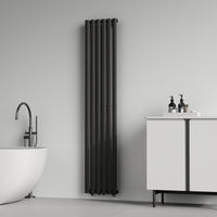 Termosifone Nore ad Acqua Calda Pannello Singolo con Elementi Tubolari 180 x 36 cm Nero [neu.haus]