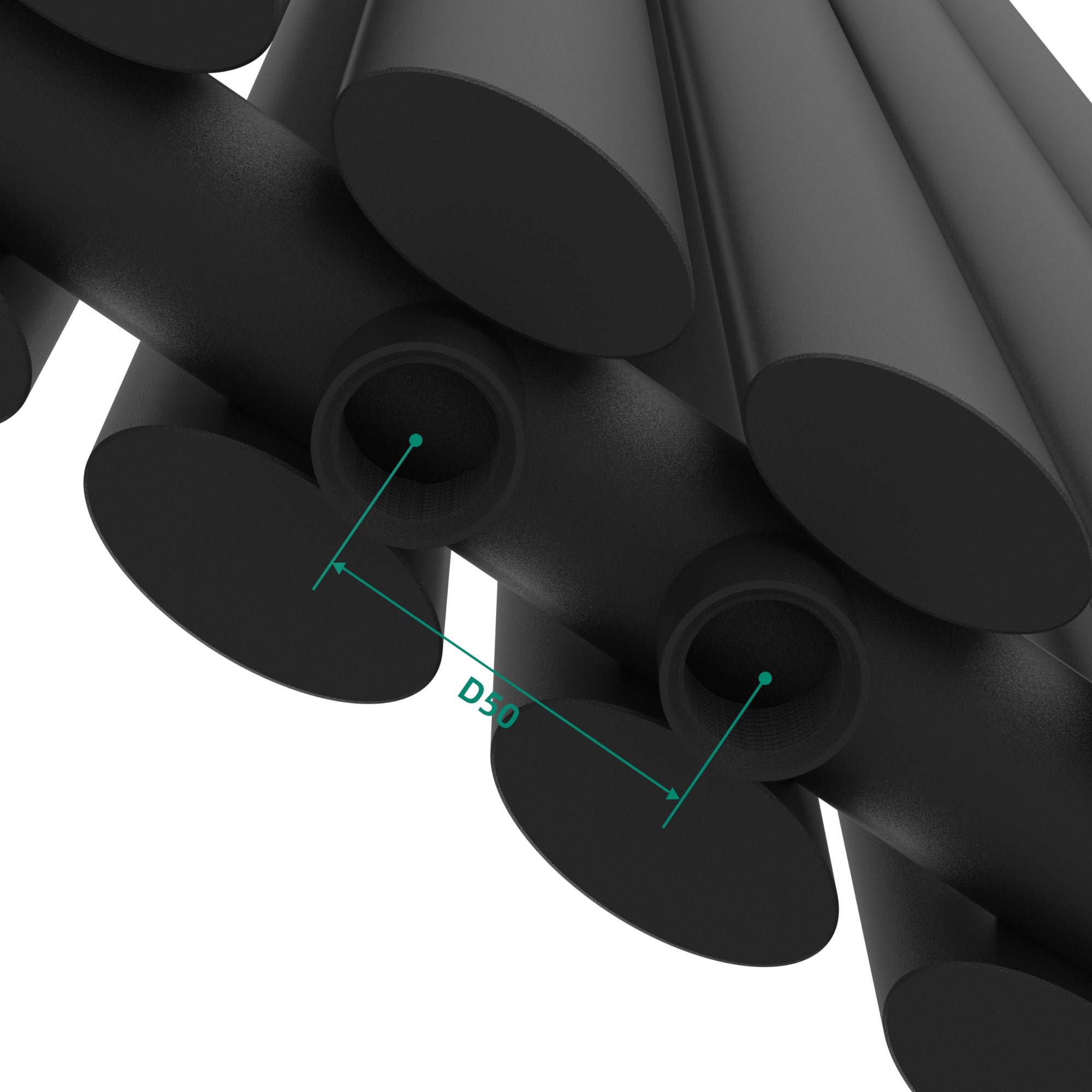 Termosifone Nore ad Acqua Calda Pannello Doppio con Elementi Tubolari 160 x 36 cm Nero [neu.haus]