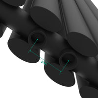 Termosifone Nore ad Acqua Calda Pannello Doppio con Elementi Tubolari 160 x 36 cm Nero [neu.haus]