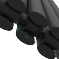 Termosifone Nore ad Acqua Calda Pannello Doppio con Elementi Tubolari 180 x 30 cm Nero [neu.haus]