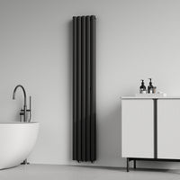 Termosifone Nore ad Acqua Calda Pannello Doppio con Elementi Tubolari 180 x 30 cm Nero [neu.haus]