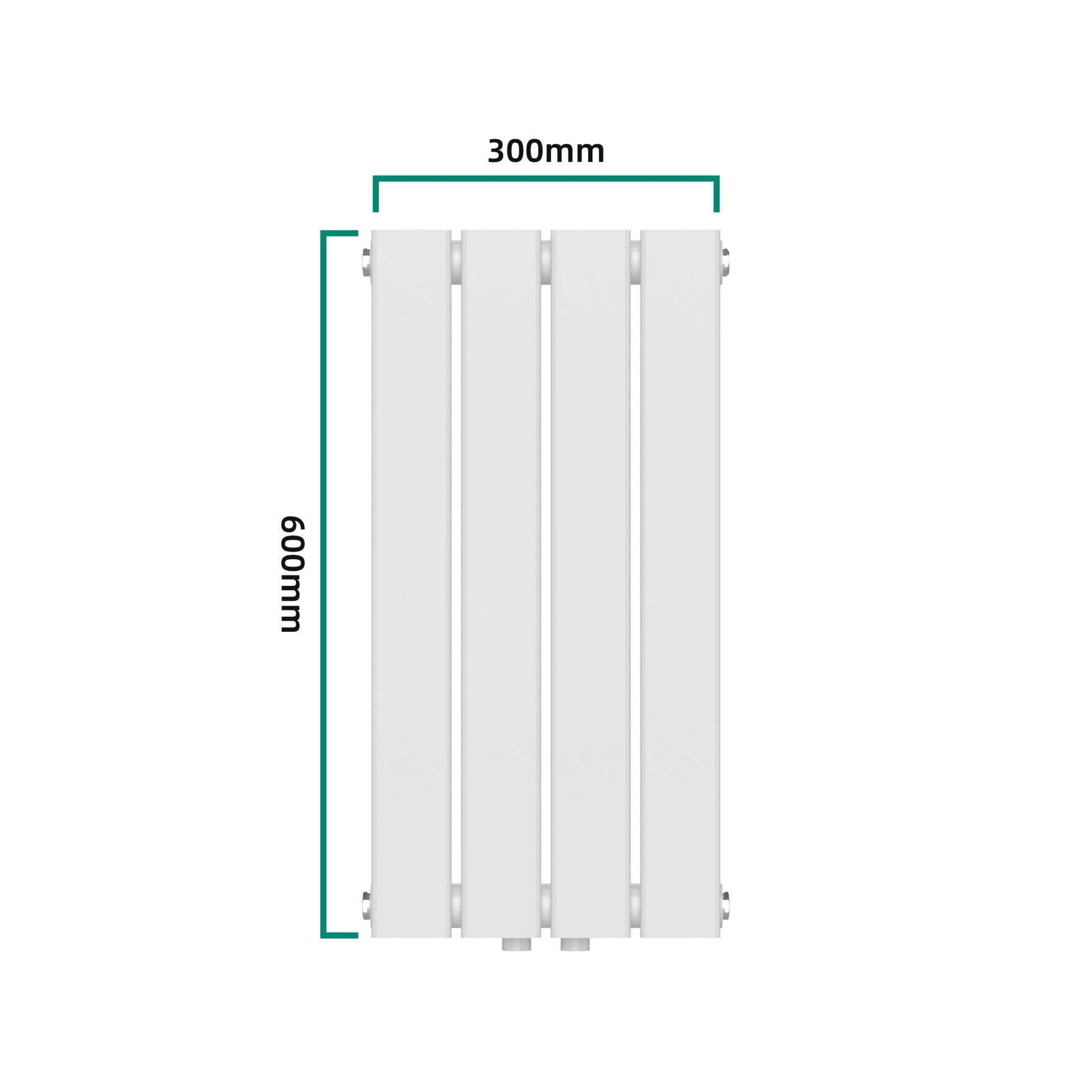 Radiatore a pannello piatto 249 watt acciaio 60 x 30 cm bianco 03_0010443