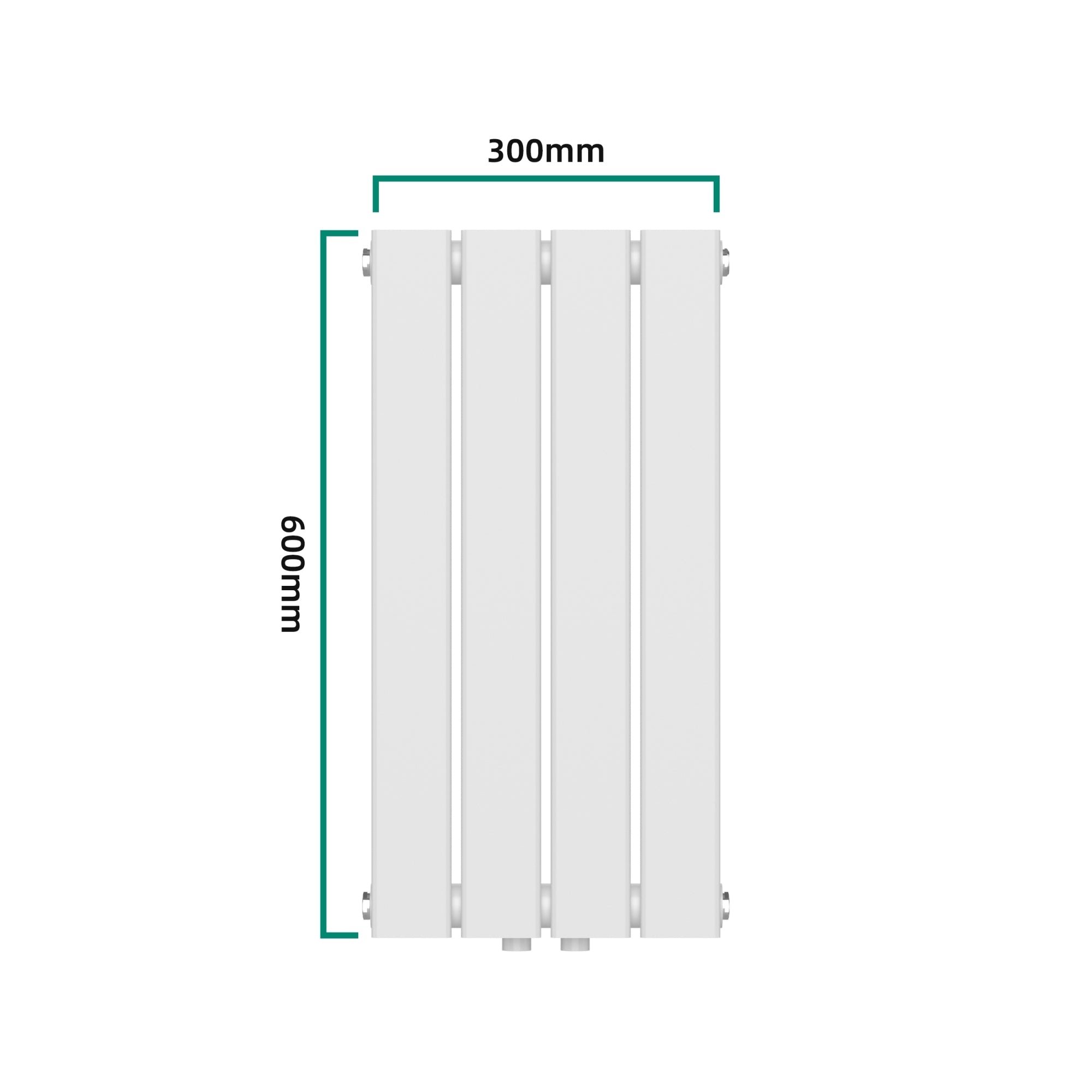 Radiatore a pannello piatto 249 watt acciaio 60 x 30 cm bianco 03_0010443
