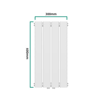 Termosifone Nore ad Acqua Calda Pannello Singolo con Elementi Piatti 60 x 30 cm - Bianco [neu.haus]