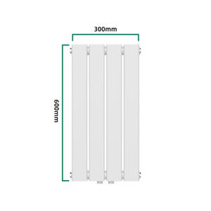 Termosifone Nore ad Acqua Calda Pannello Singolo con Elementi Piatti 60 x 30 cm - Bianco [neu.haus]
