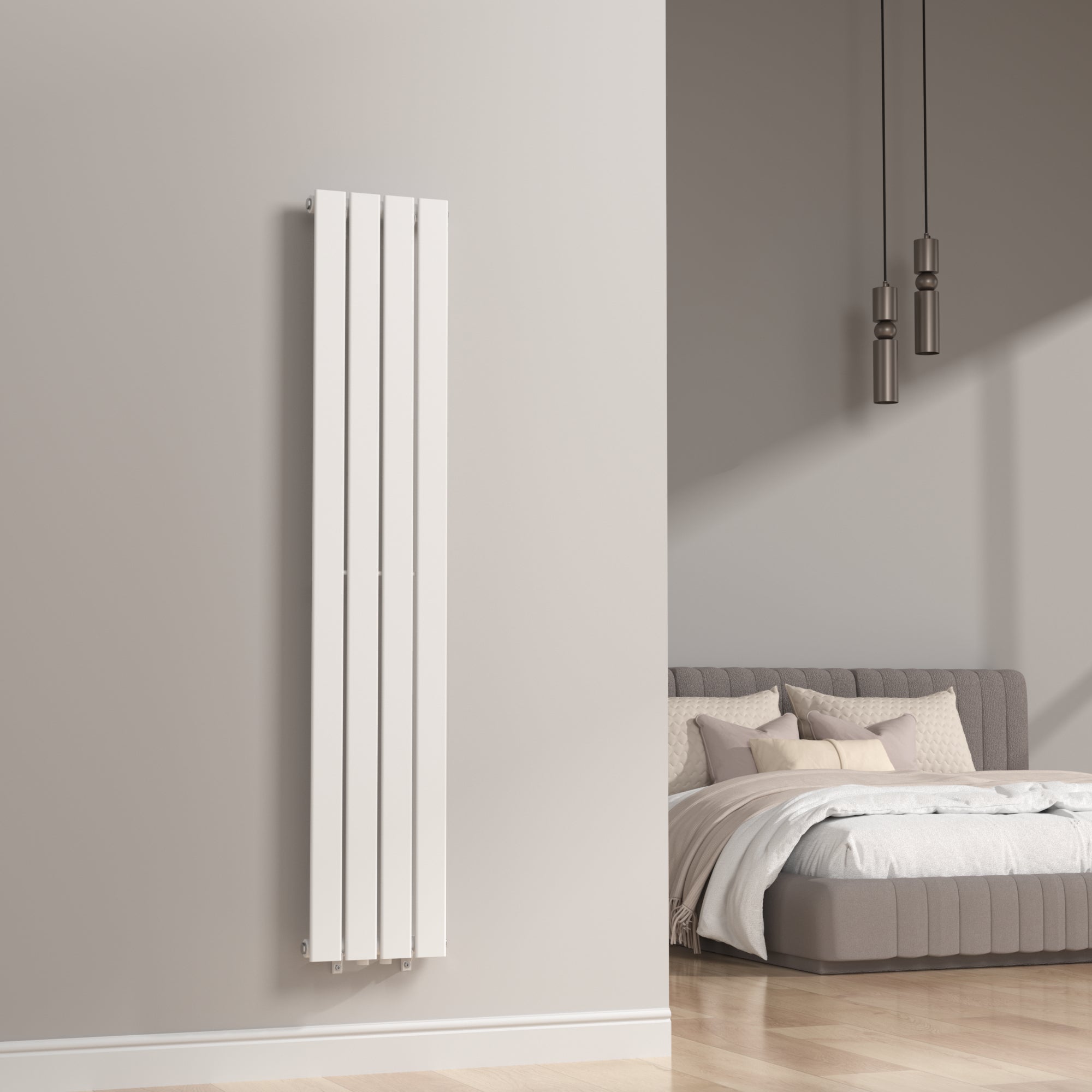 Termosifone Nore ad Acqua Calda Pannello Singolo con Elementi Piatti 160 x 30 cm - Bianco [neu.haus]