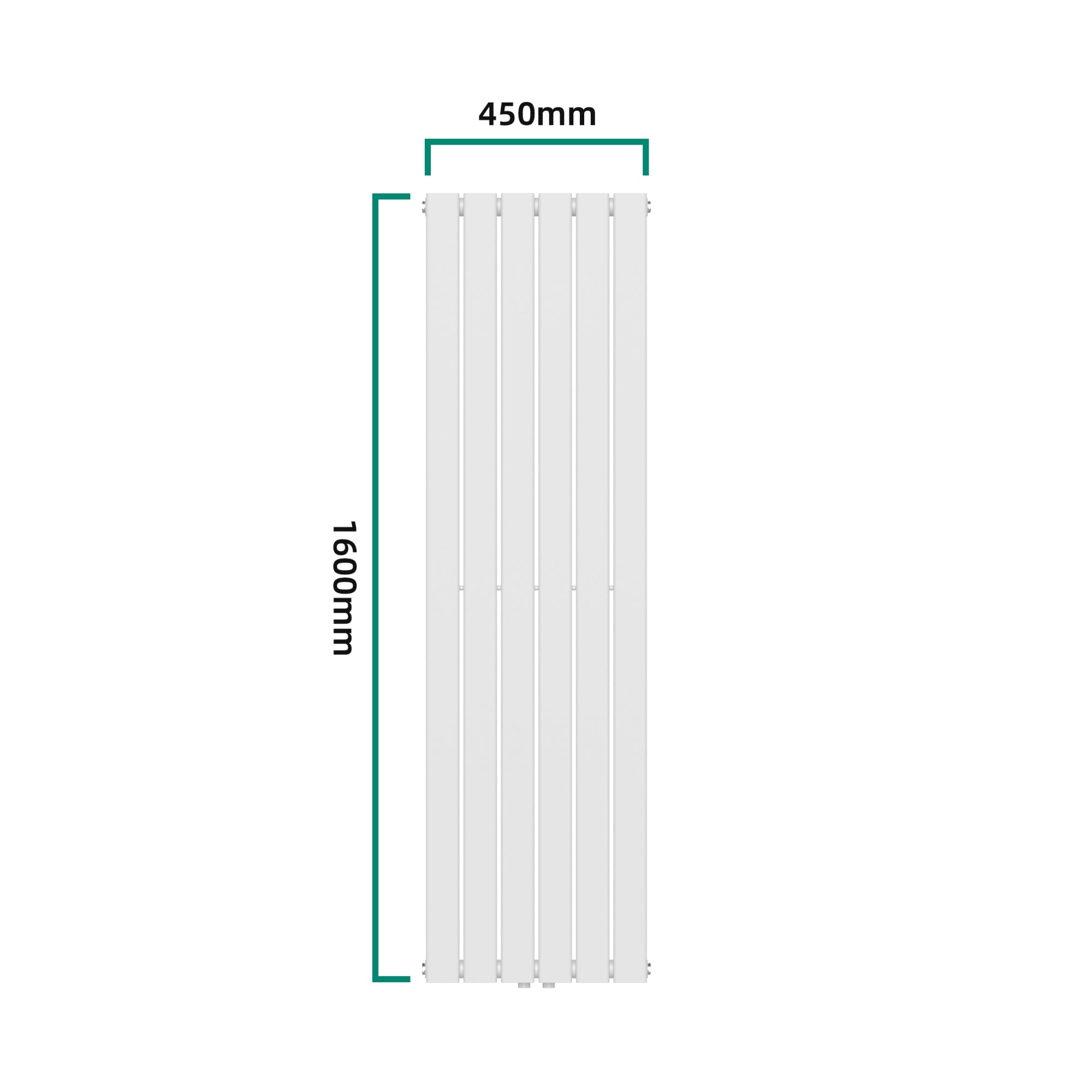 Termosifone Nore ad Acqua Calda Pannello Singolo con Elementi Piatti 160 x 45 cm - Bianco [neu.haus]