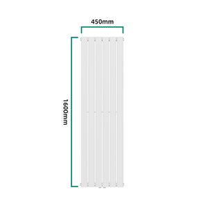 Termosifone Nore ad Acqua Calda Pannello Singolo con Elementi Piatti 160 x 45 cm - Bianco [neu.haus]