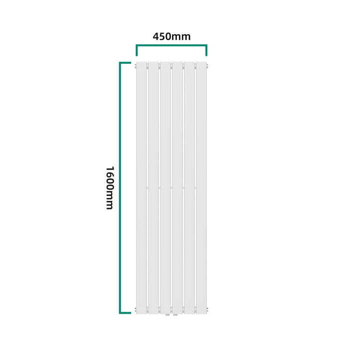 Termosifone Nore ad Acqua Calda Pannello Singolo con Elementi Piatti 160 x 45 cm - Bianco [neu.haus]