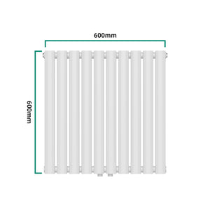 Termosifone Nore ad Acqua Calda Pannello Singolo con Elementi Tubolari 60 x 60 cm - Bianco [neu.haus]