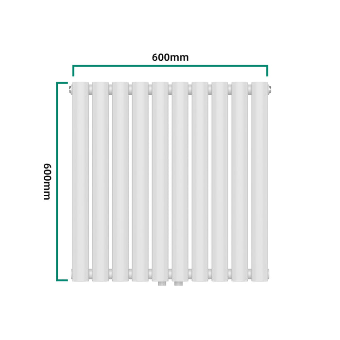 Termosifone Nore ad Acqua Calda Pannello Singolo con Elementi Tubolari 60 x 60 cm - Bianco [neu.haus]