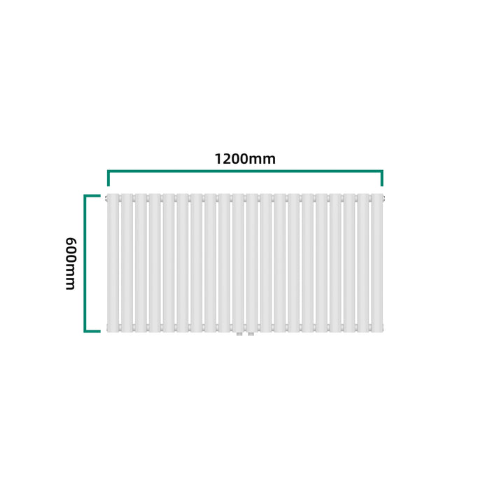Termosifone Nore ad Acqua Calda Pannello Singolo con Elementi Tubolari 60 x 120 cm - Bianco [neu.haus]