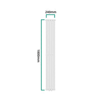 Termosifone Nore ad Acqua Calda Pannello Singolo con Elementi Tubolari 180 x 24 cm - Bianco [neu.haus]