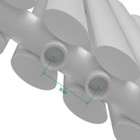 Termosifone Nore ad Acqua Calda Pannello Doppio con Elementi Tubolari 60 x 60 cm Bianco [neu.haus]