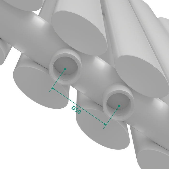 Termosifone Nore ad Acqua Calda Pannello Doppio con Elementi Tubolari 60 x 60 cm Bianco [neu.haus]