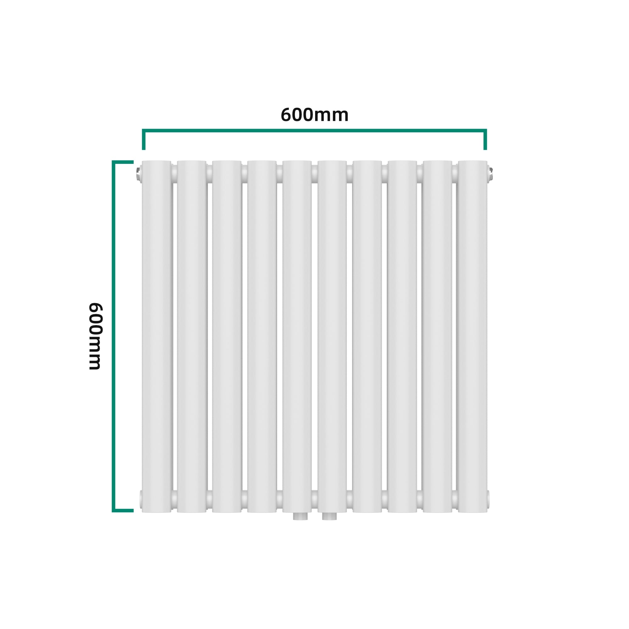 Termosifone Nore ad Acqua Calda Pannello Doppio con Elementi Tubolari 60 x 60 cm Bianco [neu.haus]