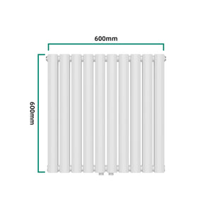 Termosifone Nore ad Acqua Calda Pannello Doppio con Elementi Tubolari 60 x 60 cm Bianco [neu.haus]