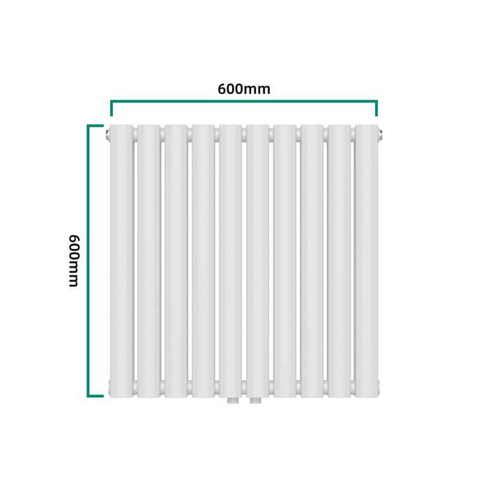 Termosifone Nore ad Acqua Calda Pannello Doppio con Elementi Tubolari 60 x 60 cm Bianco [neu.haus]