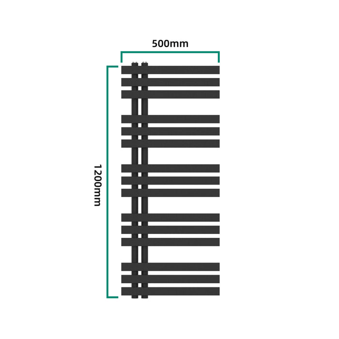 Scalda Asciugamani da Parete Slidre ad Acqua Calda 120 x 50 cm - Nero [neu.haus]