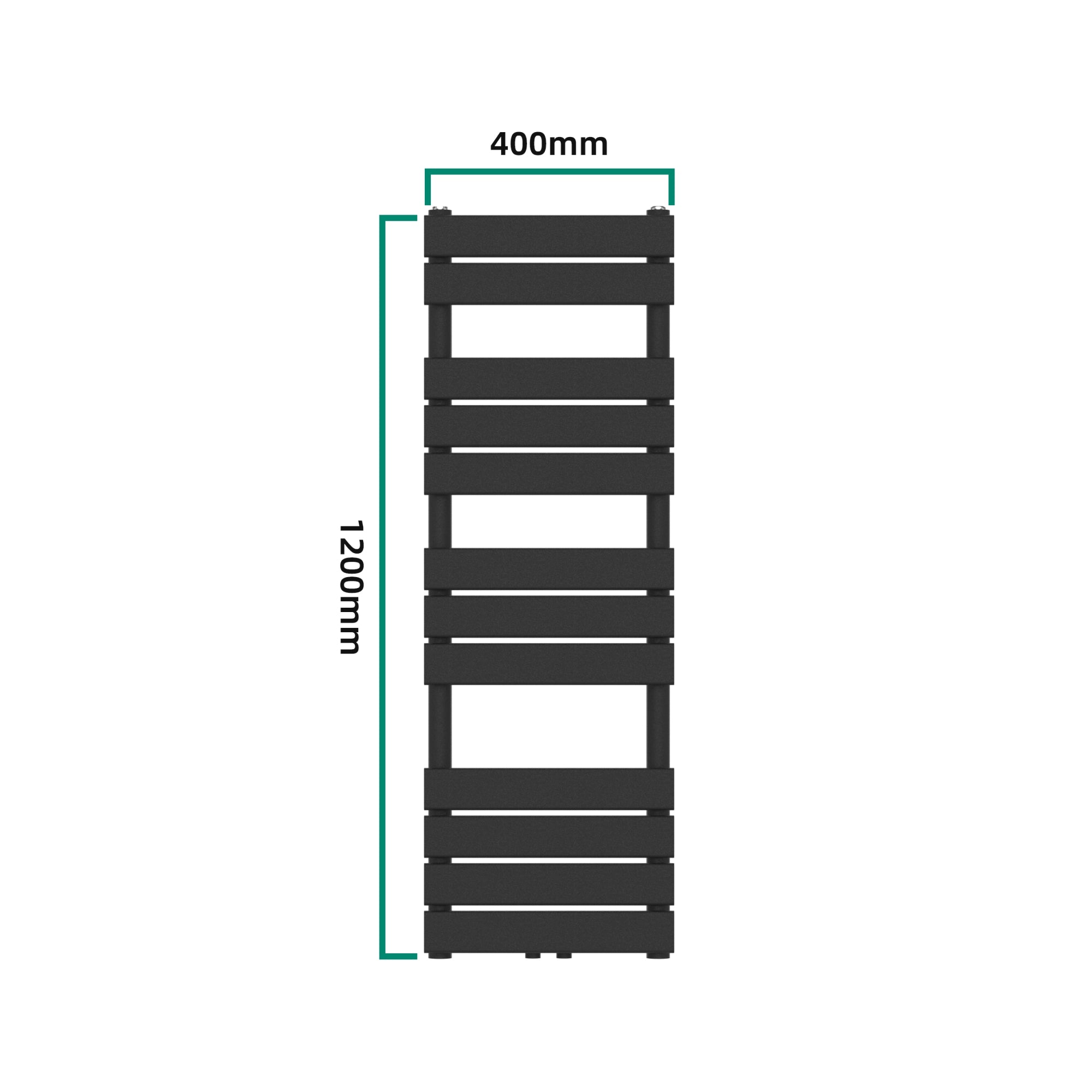 Scalda Asciugamani da Parete Voss ad Acqua Calda 120 x 40 cm Nero [neu.haus]
