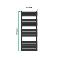Scalda Asciugamani da Parete Voss ad Acqua Calda 120 x 50 cm Nero [neu.haus]