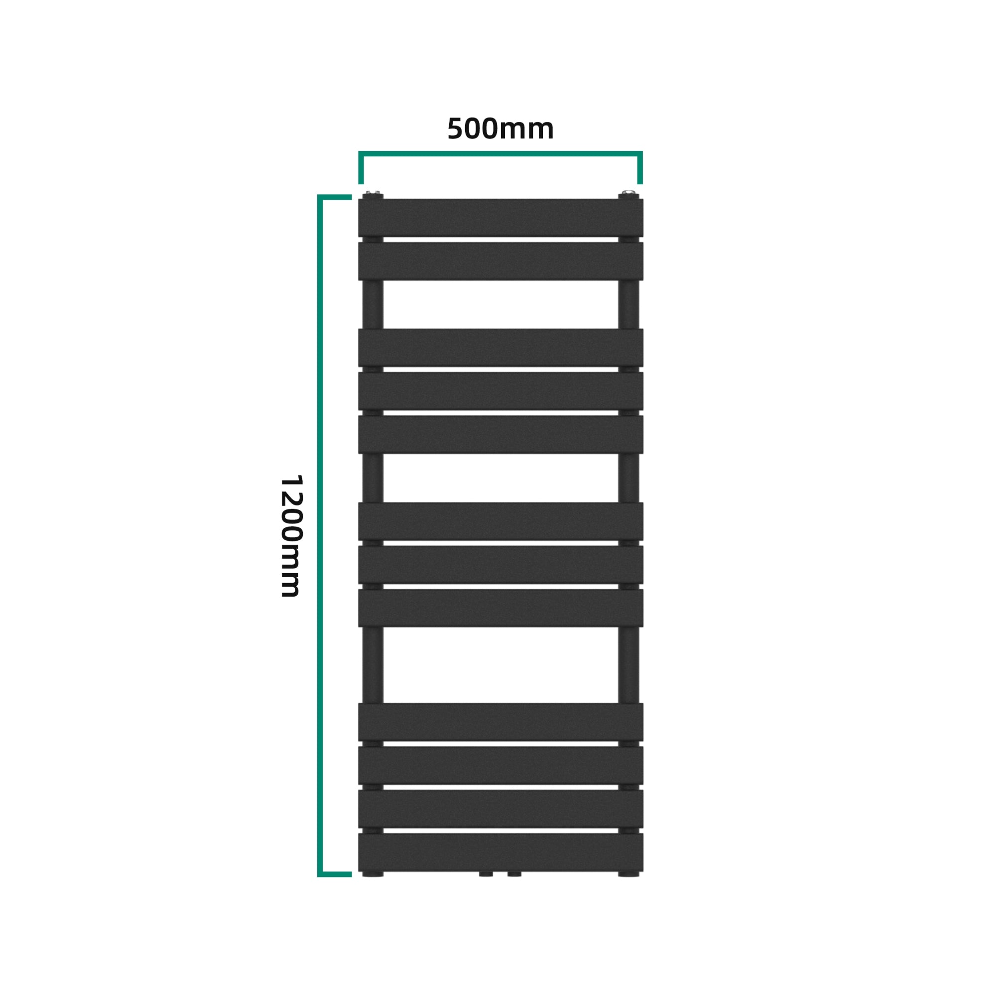 Scalda Asciugamani da Parete Voss ad Acqua Calda 120 x 50 cm Nero [neu.haus]