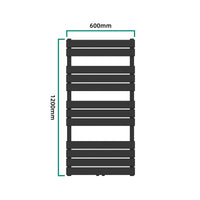 Scalda Asciugamani da Parete Voss ad Acqua Calda 120 x 60 cm Nero [neu.haus]