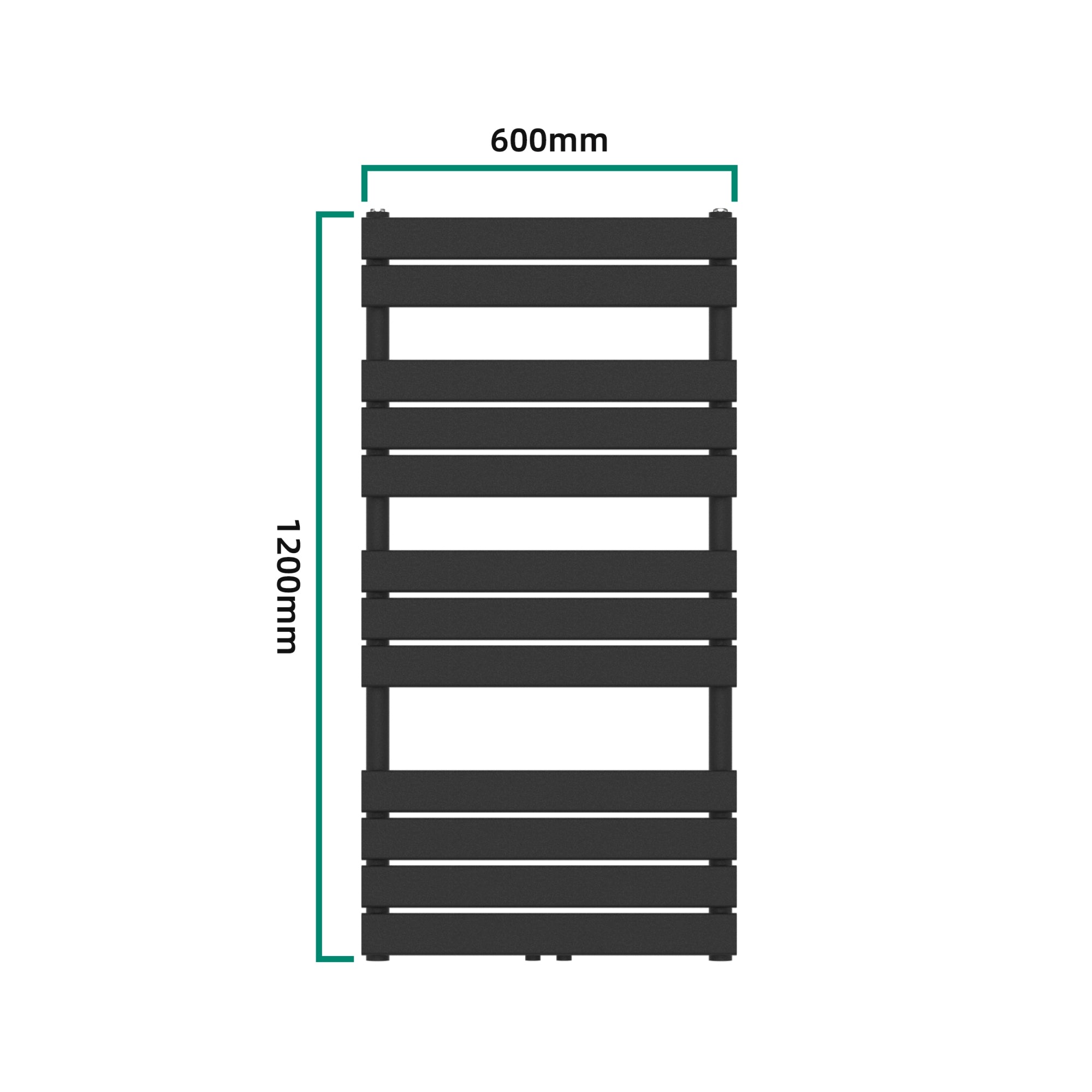 Scalda Asciugamani da Parete Voss ad Acqua Calda 120 x 60 cm Nero [neu.haus]