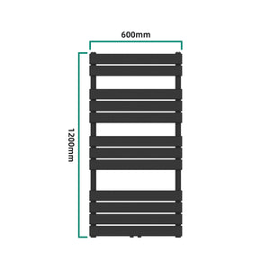 Scalda Asciugamani da Parete Voss ad Acqua Calda 120 x 60 cm Nero [neu.haus]