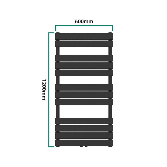 Scalda Asciugamani da Parete Voss ad Acqua Calda 120 x 60 cm Nero [neu.haus]