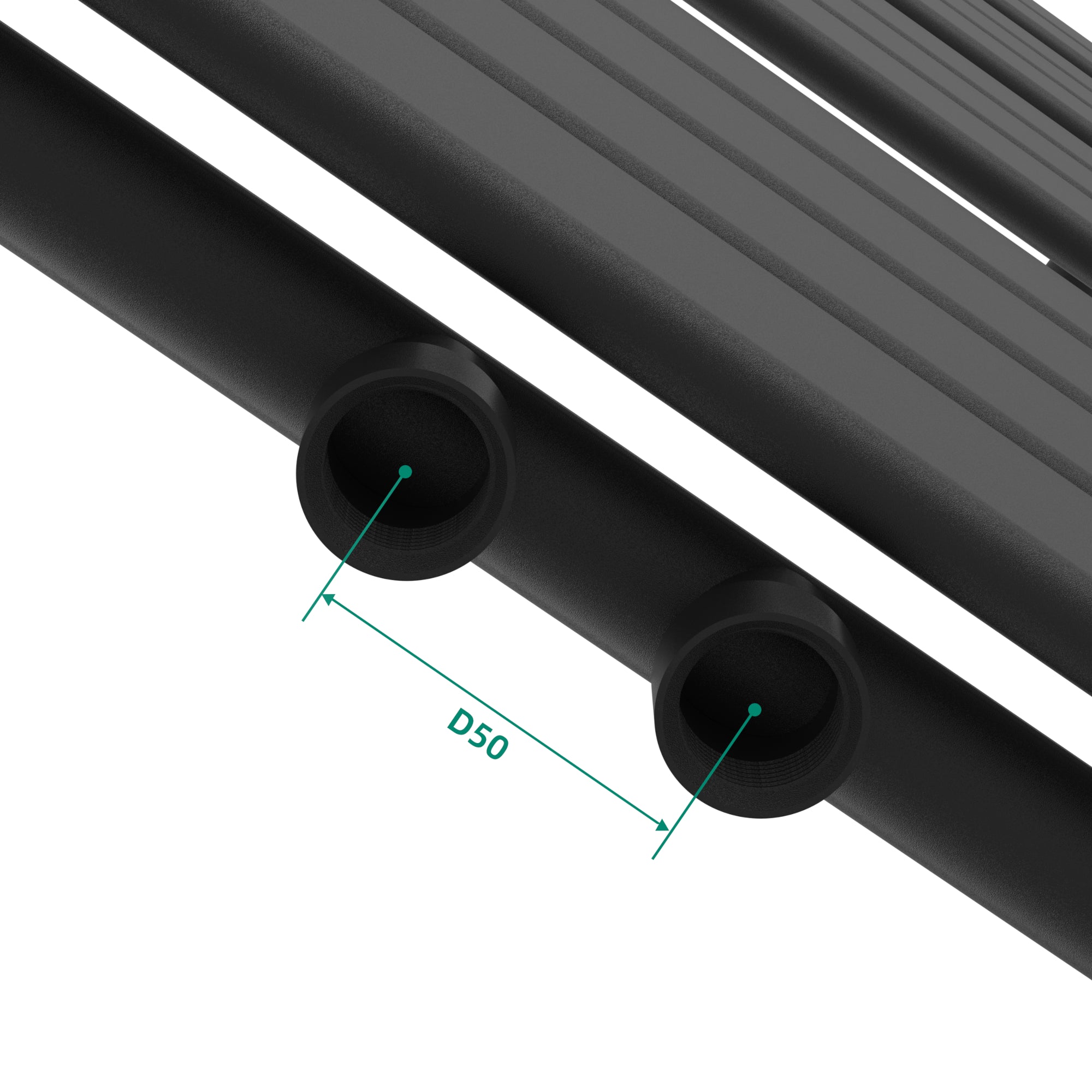 Scalda Asciugamani da Parete Voss ad Acqua Calda 120 x 60 cm Nero [neu.haus]