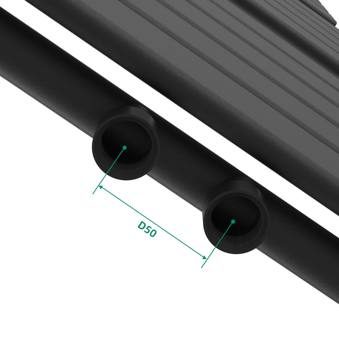 Scalda Asciugamani da Parete Voss ad Acqua Calda 180 x 40 cm Nero [neu.haus]