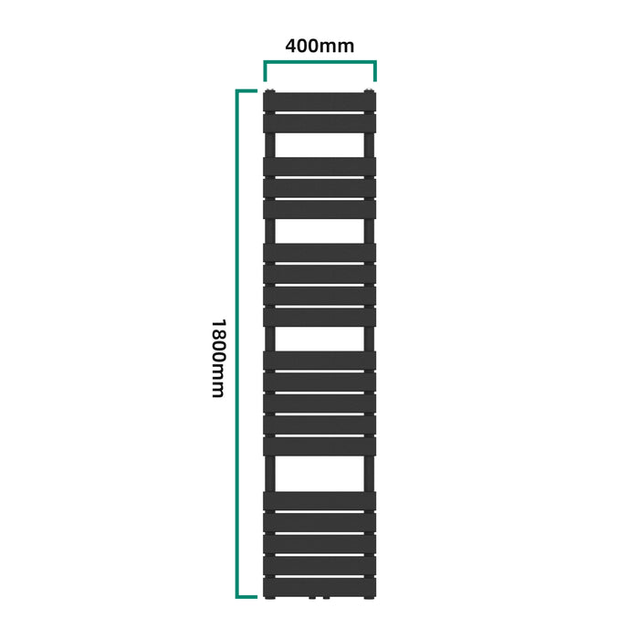 Scalda Asciugamani da Parete Voss ad Acqua Calda 180 x 40 cm Nero [neu.haus]