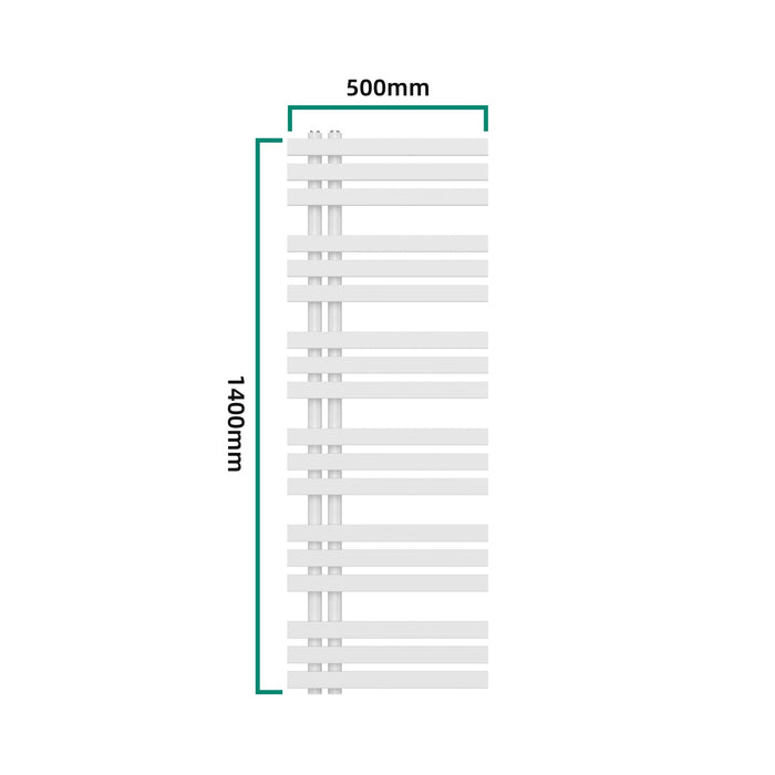 Radiatore scaldasalviette da bagno acciaio 140 x 50 cm bianco 03_0010411