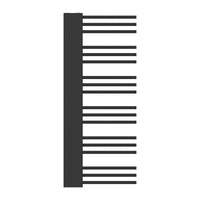 Scalda Asciugamani da Parete Kviteseid Scaldasalviette ad Acqua Calda 120x50 cm 470 W Nero [neu.haus]