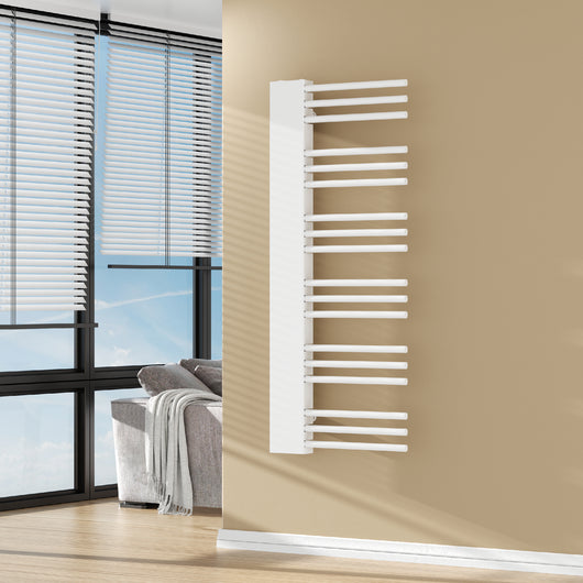 Scalda Asciugamani da Parete Kviteseid Scaldasalviette ad Acqua Calda 120x50 cm 470 W Bianco [neu.haus]