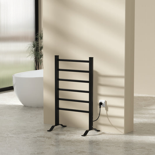 Scaldasalviette Elettrico Savitaipale da Terra o da Parete 85 x 55 cm 100 W Nero pro.tec