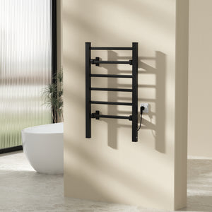 Scaldasalviette Elettrico Savitaipale da Terra o da Parete 85 x 55 cm 100 W Nero pro.tec