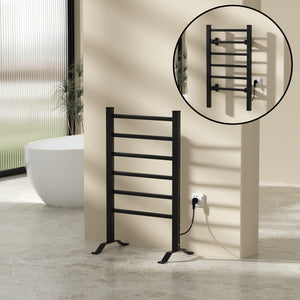 Scaldasalviette Elettrico Savitaipale da Terra o da Parete 85 x 55 cm 100 W Nero pro.tec