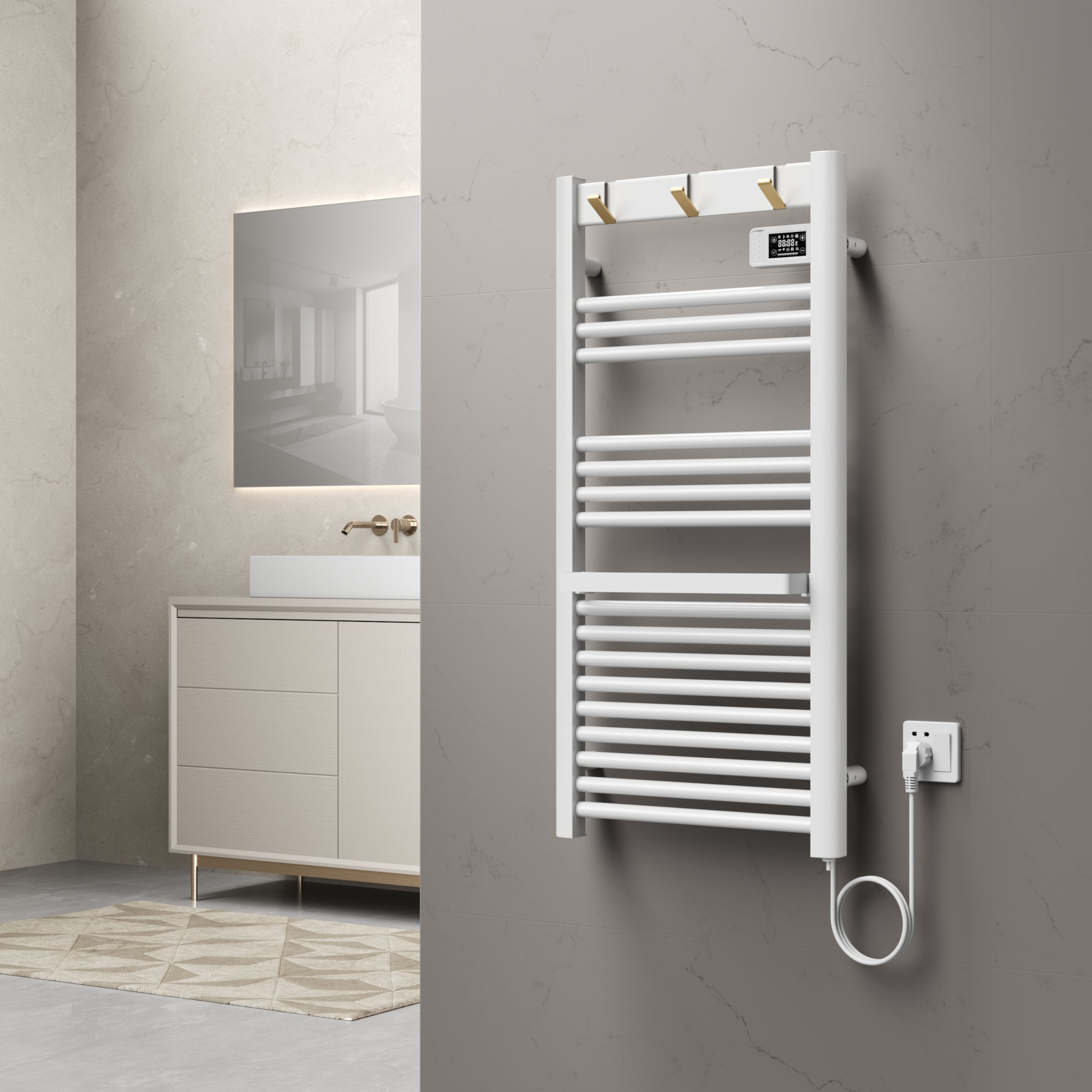 Scaldasalviette Elettrico Uvdal 105 x 50 cm 500 W Bianco pro.tec