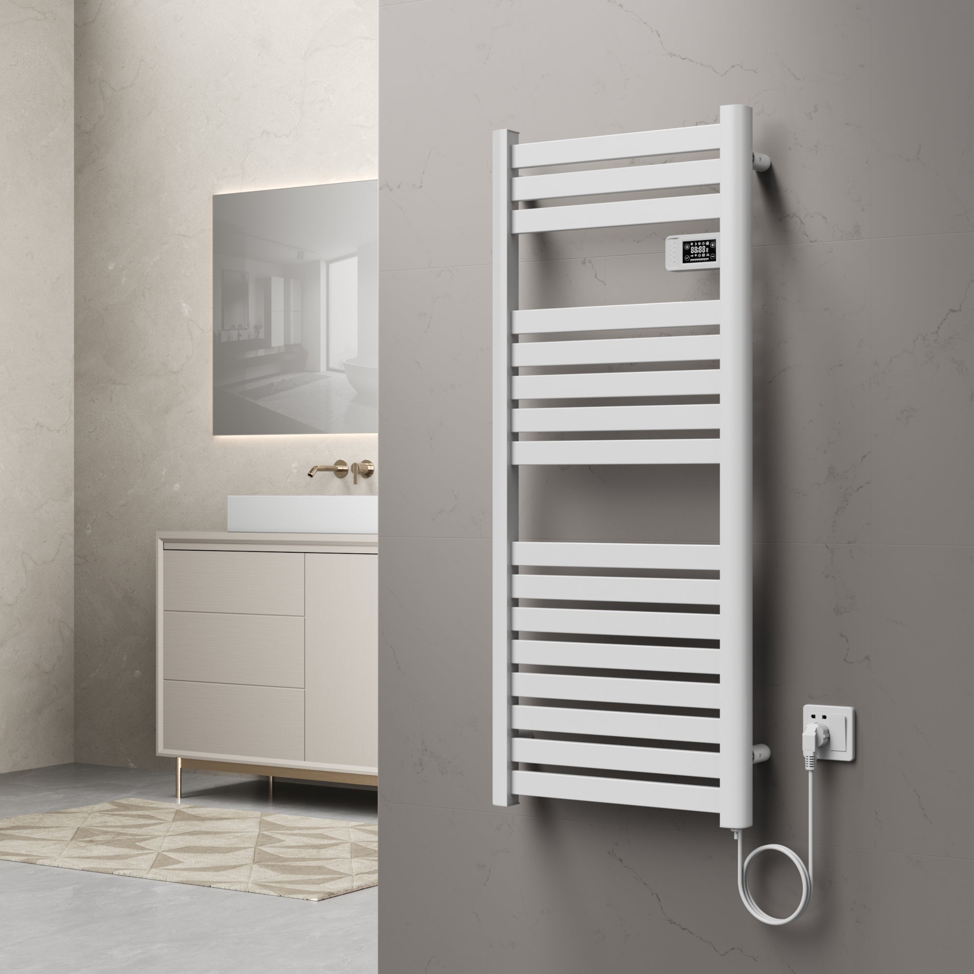 Scaldasalviette Elettrico Ringebu 120 x 50 cm 500 W Bianco pro.tec
