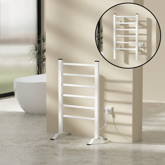 Scaldasalviette Elettrico Savitaipale da Terra o da Parete 85 x 55 cm 100 W Bianco pro.tec