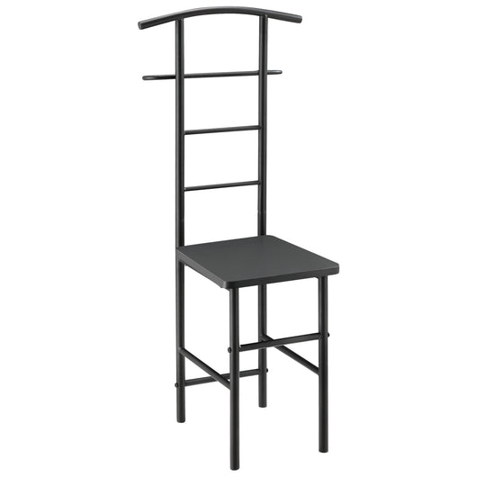 Servomuto solido porta biancheria da notte in MDF metallo 107 cm nero grigio 03_0006285