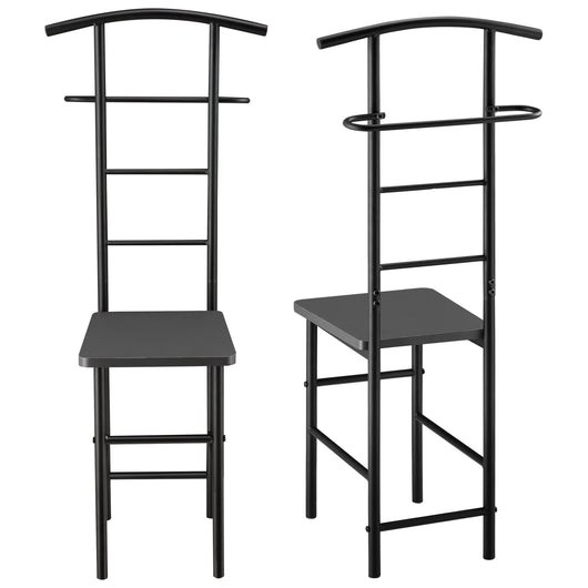 Servomuto solido porta biancheria da notte in MDF metallo 107 cm nero grigio 03_0006285