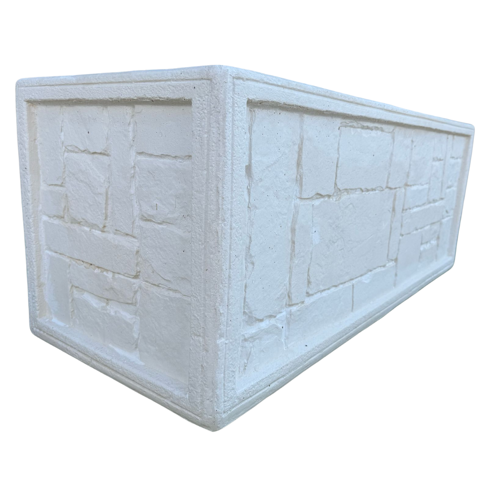 Fioriera giardino cemento effetto pietra l.100xp.40xh.43 cm serie gargano