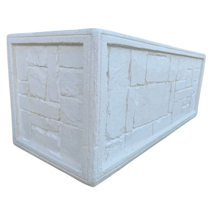 Fioriera giardino cemento effetto pietra l.100xp.40xh.43 cm serie gargano