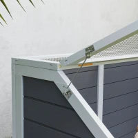 Casetta per Tartarughe di Terra senza Fondo, in Legno di Abete e Acciaio Zincato, 120x55x50A cm, Grigio e Bianco